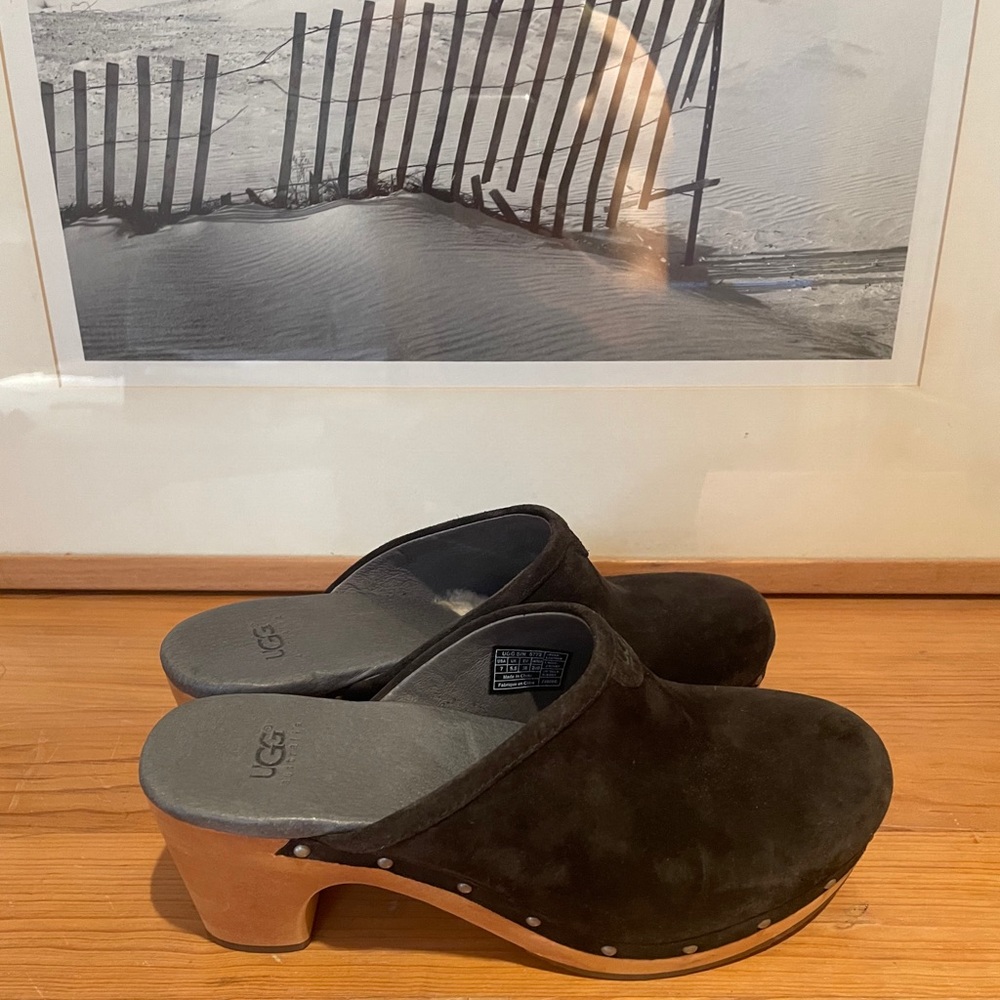 UGG Sherpa Suede Clogs